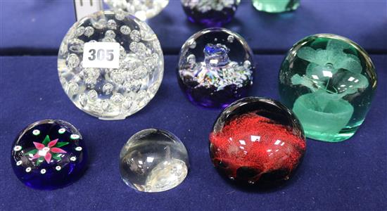 6 assorted paperweights